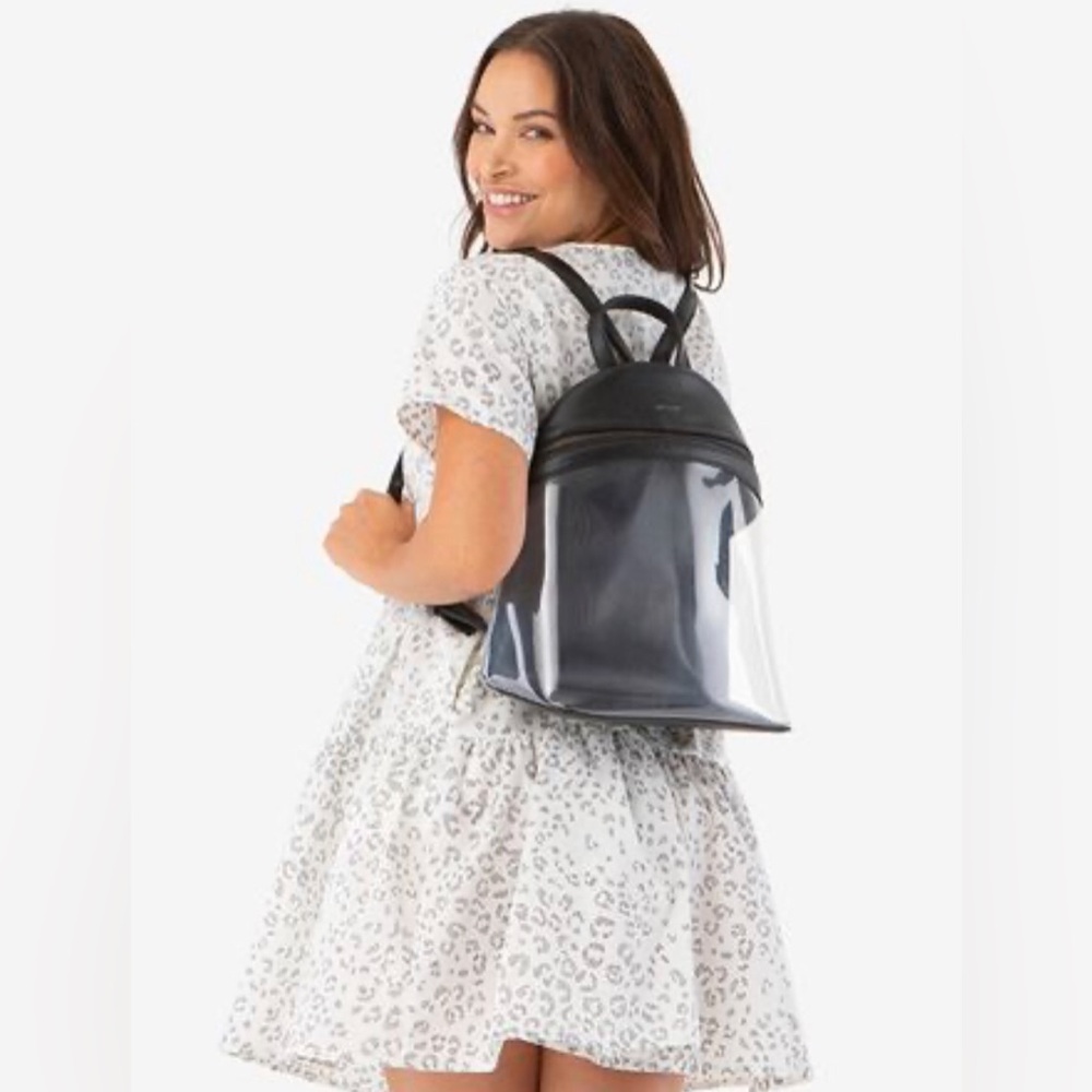 NWT Matt & Nat Aries Backpack in Clear & Black Cute Travel Trendy Indie Festival